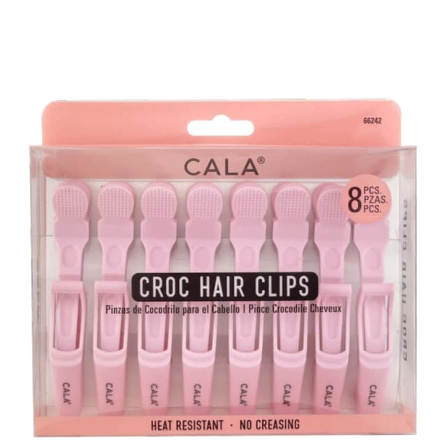 Presilha de Cabelo Cala Croc Hair Clips 8 Peças Rosa