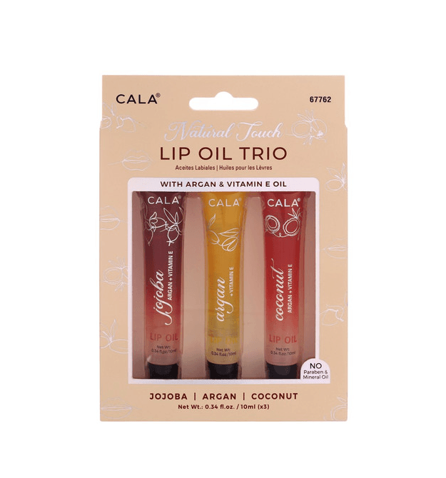 Kit de Óleo Labial Cala Lip Natural Touch Up 3 Peças
