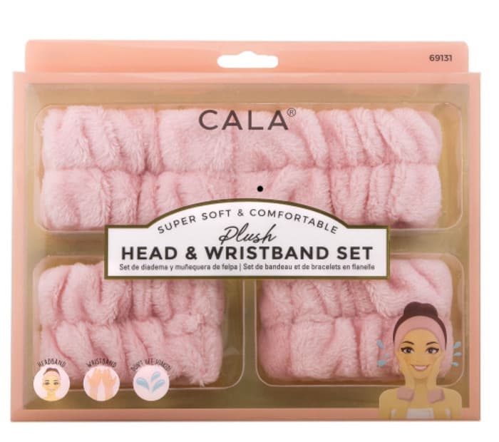 Conjunto de Faixa de Cabelo e Pulseira Cala Pelúcia Pêssego