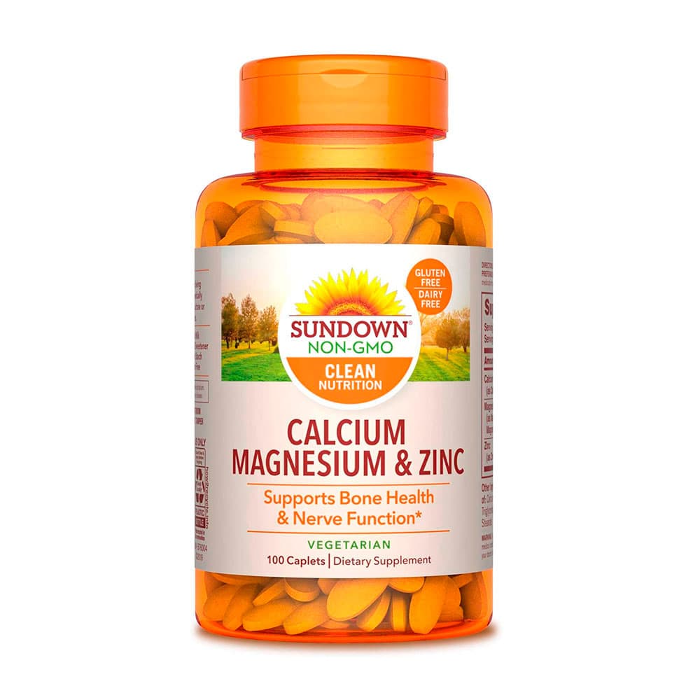 Cálcio, Magnésio e Zinco Sundown Naturals 100 Cápsulas