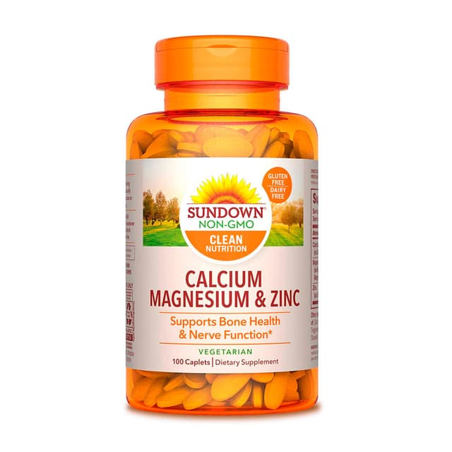 Cálcio, Magnésio e Zinco Sundown Naturals 100 Cápsulas