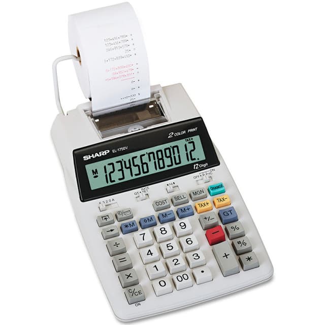 Calculadora com Impressora Toshiba El-1750V 12 Dígitos Branco 120V 60Hz