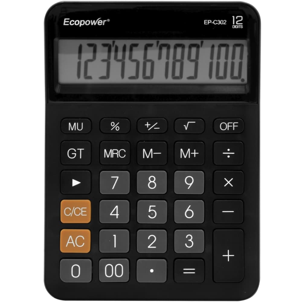 Calculadora Ecopower Ep-C302 12 Dígitos - Preto