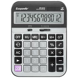 Calculadora Ecopower Ep-C313 12 Dígitos Preto / Prata