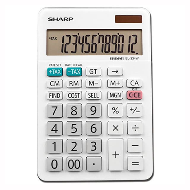 Calculadora Sharp El-334WB 12 Dígitos - Branca