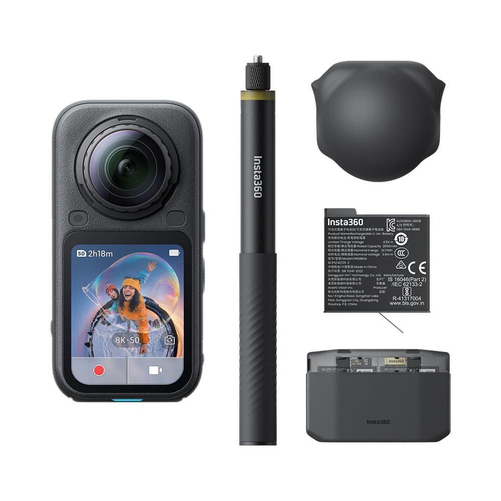 Cámara de Acción Insta360 Cinsabxa-X603 X6 Essentials Bundle Midnight Black