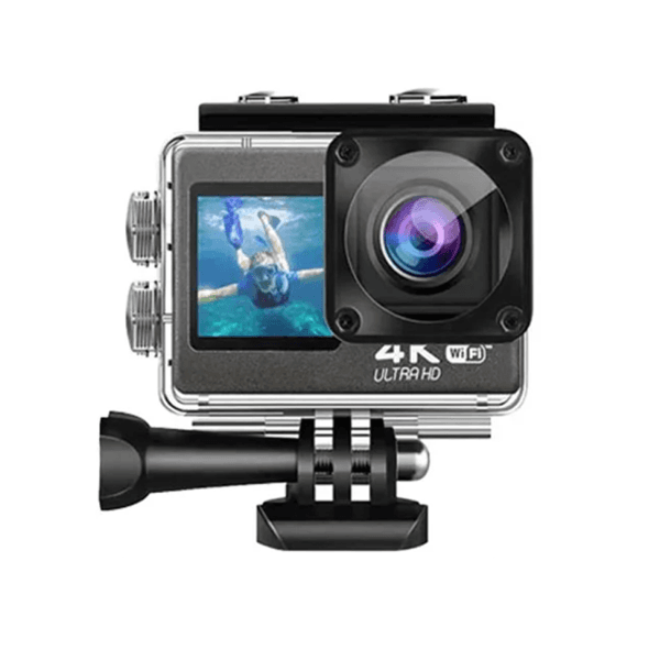 Câmera de Ação Abc A3070 4K 20MP 64GB Wi-Fi 30M com Acessórios Preto