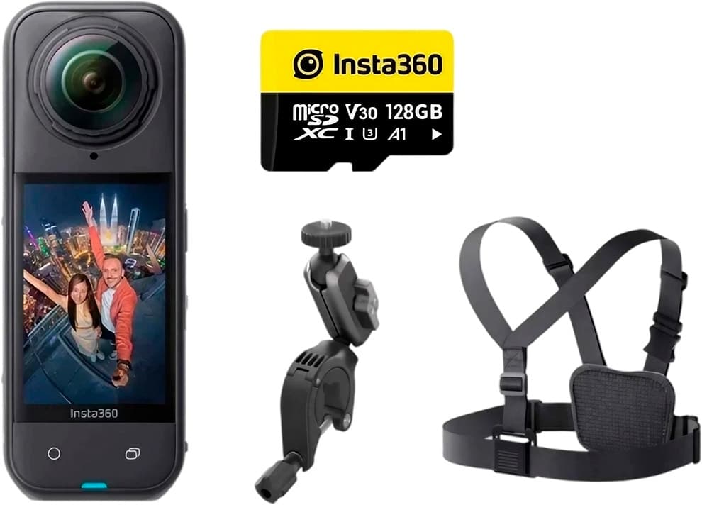 Câmera de Ação Insta360 X5 8K 360 Action Cam Bike Bundle - Cinsaaha