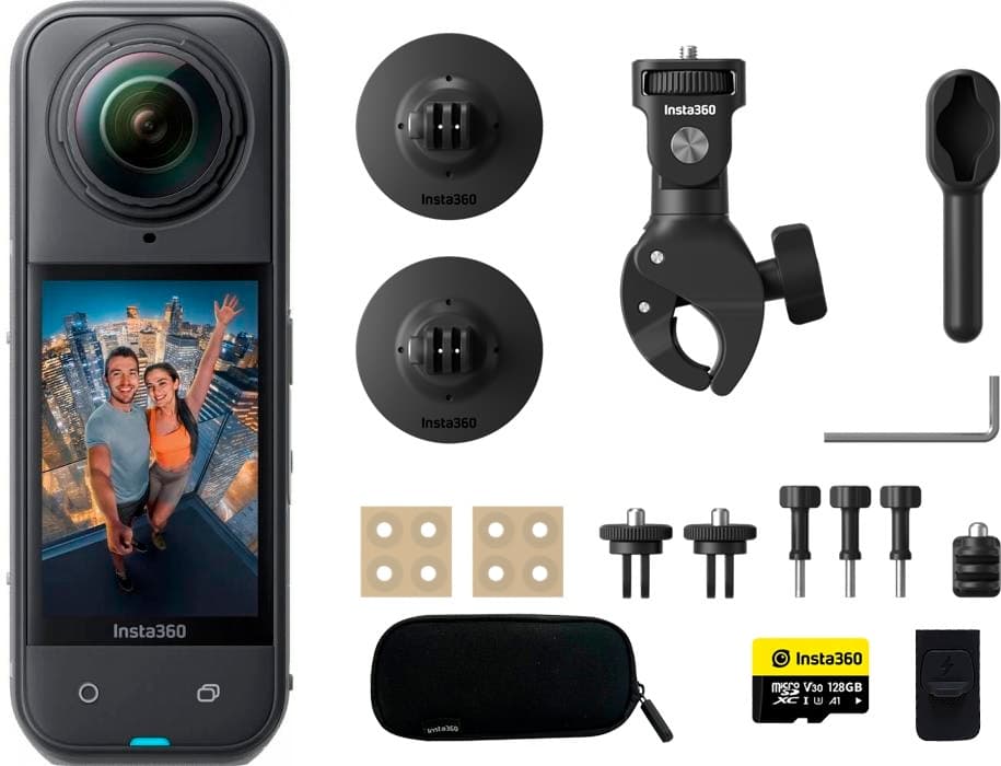 Câmera de Ação Insta360 X5 8K 360 Action Cam Motorcycle Bundle
