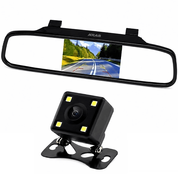 Câmera de Ré para Veículo Krab Kbcrd500 com Tela LCD de 4,3" - Preto