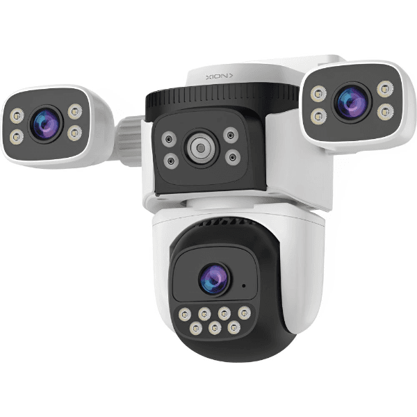 Câmera de Segurança Ip Xion Xi-Cctv300 Triplo 1080P Wifi App O-Kam Pro Branco/Preto