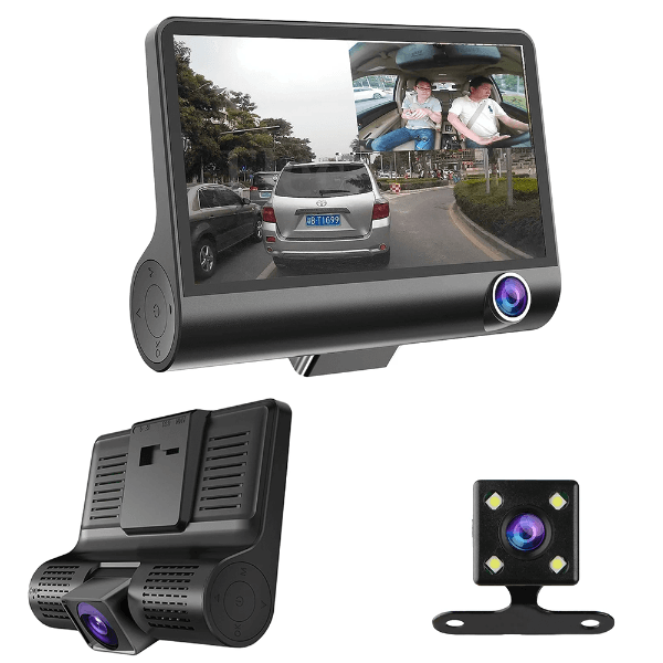 Câmera Dvr para Carro Geral Mtl150608 2 Câmeras Full HD 1080P 4" Sensor Microfone Preto