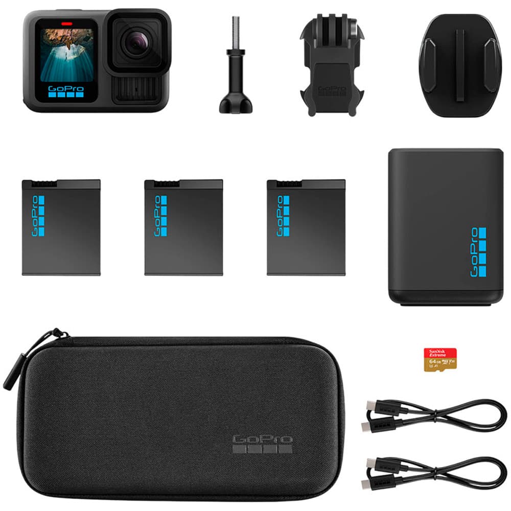 Câmera de Ação GoPro Hero13 Black Chdrb-134-Rw Preto Bundle de Energia Estendida