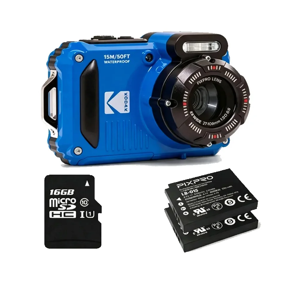 Câmera Kodak Pixpro Wpz2 Waterproof (Bl6) X2 Bateria + 16GB