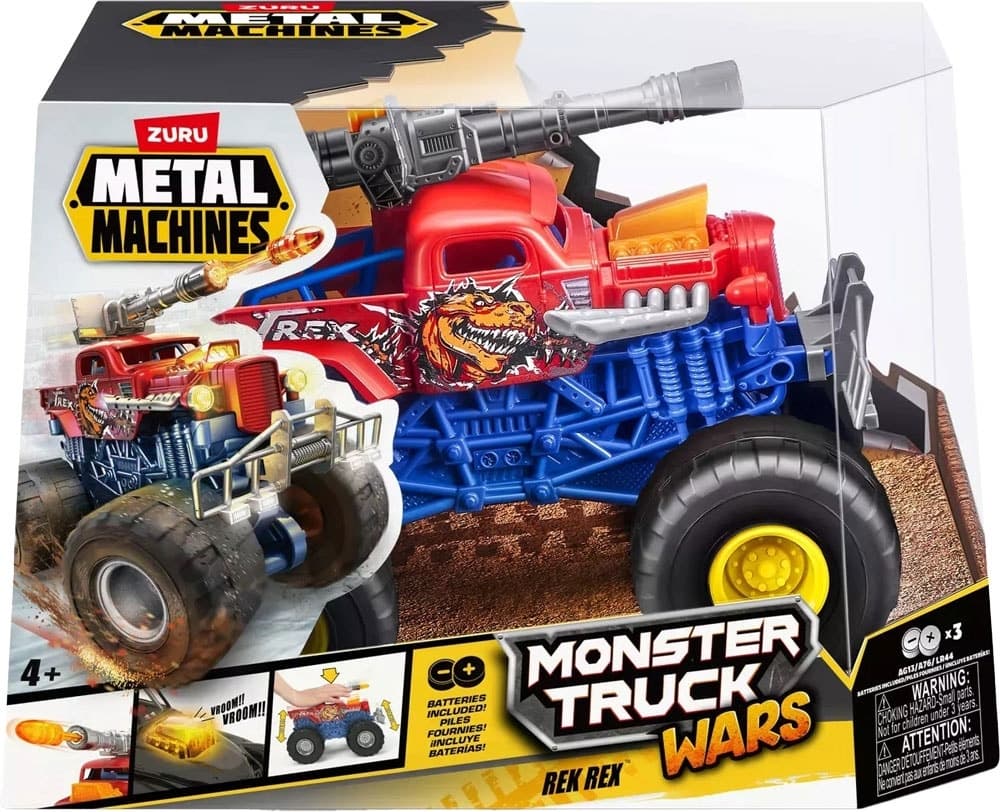 Carrinho Metal Machines Monster Truck Wars Rek Rex Zuru