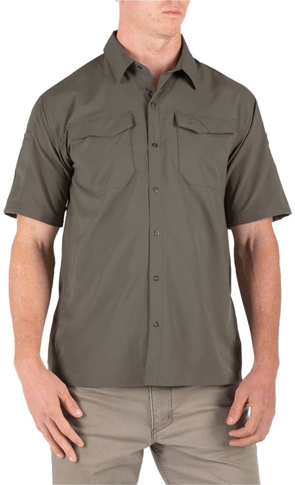 Camisa 5.11 Tactical Freedom Flex Ss Shirt 71340-186 Verde Ranger