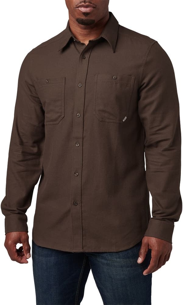 Camisa de Flanela Manga Longa 5.11 Tactical Silverwood Sld 72172-282 Terra Escura