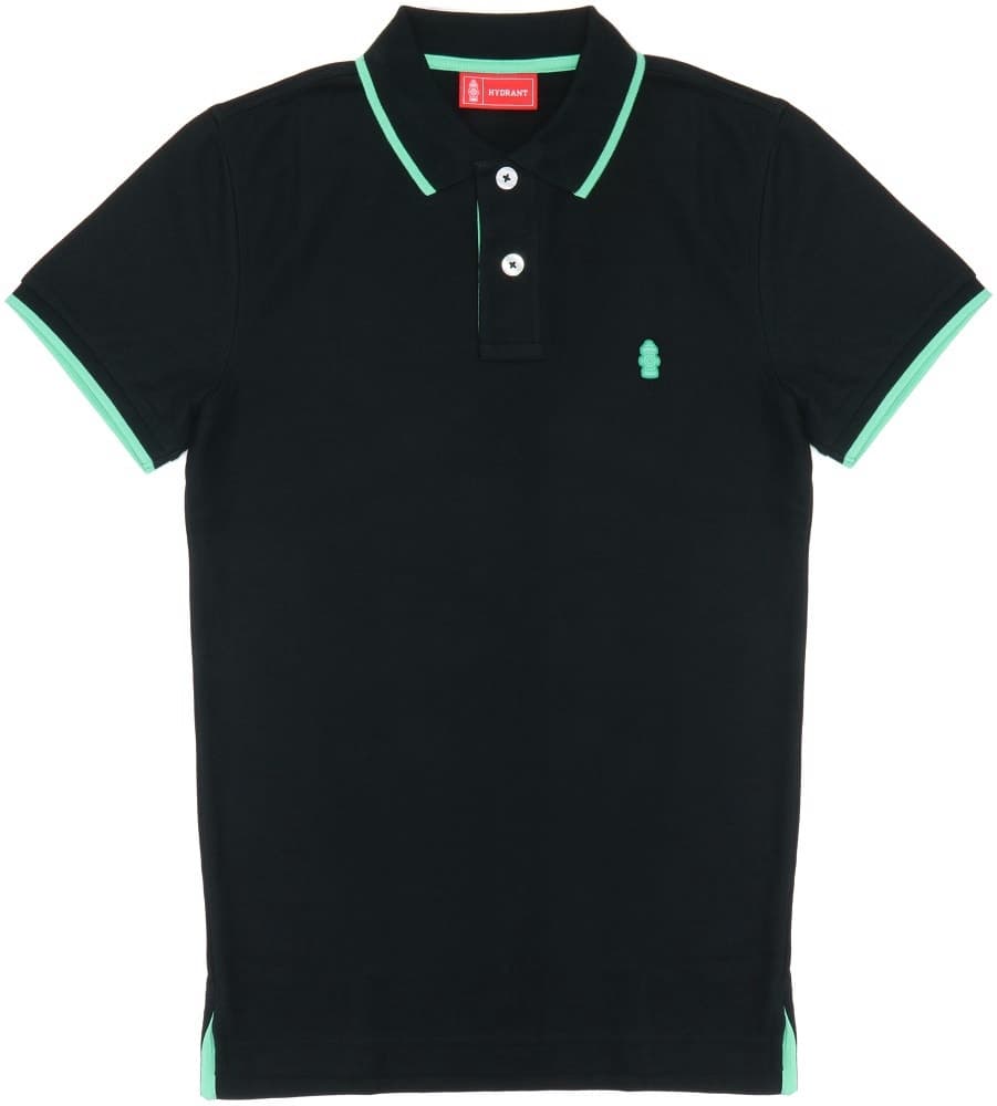 Camisa Polo Hydrant Premium Ph00001 Preto/Verde - Masculina