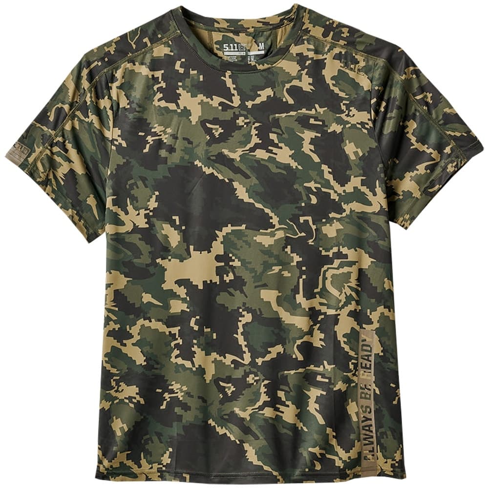 Camiseta 5.11 Tactical No Mercy Pt-R S/S Top 82133-1221 Ranger Green Tropos Camo