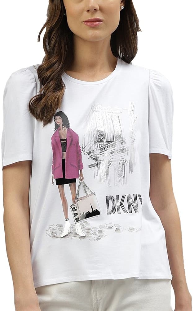Camiseta Feminina Dkny P3MHFOQX-Wht