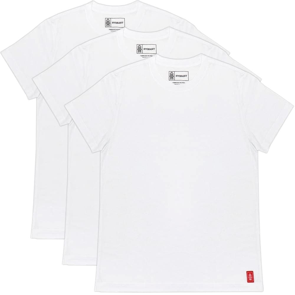 Camiseta Hydrant Th00009 Branca Masculina (3 Unidades)