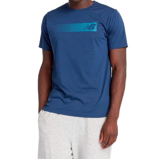 Camiseta New Balance Sport Essentials Heathertech G Azul – MT43073NNY