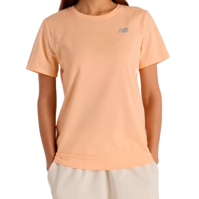 Camiseta New Balance Sport Essentials Heathertech Feminino XL Peach – WT41190PRE
