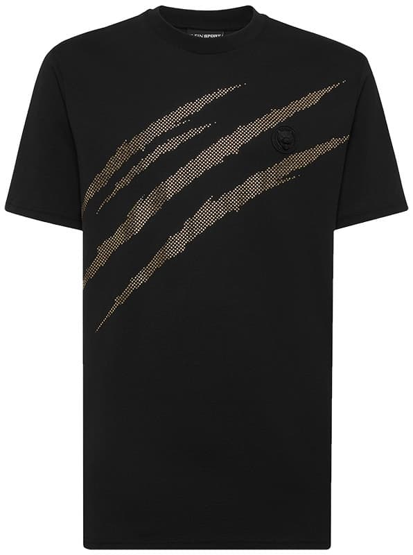 Camiseta Masculina Philipp Plein Sport Saec Mtk8008 STE001N 0293 Gola Redonda Manga Curta