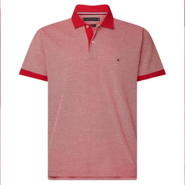 Camiseta Polo Tommy Hilfiger MW0MW12560-Xlg Tamanho M Vermelha