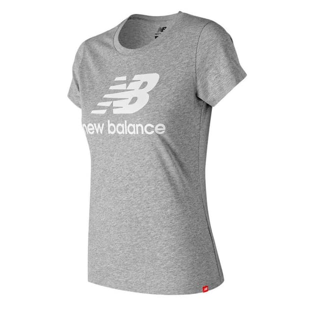 Camiseta New Balance Logo Stacked Feminino Cinza Tamanho G
