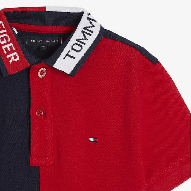 Camiseta Polo Infantil Tommy Hilfiger M/C KB0KB05432-Xa9 10 Racing Red/Black