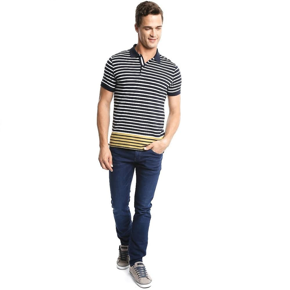 Camiseta Polo Masculino Tommy Hilfiger MW0MW01259-903 Xxl Branco / Preto