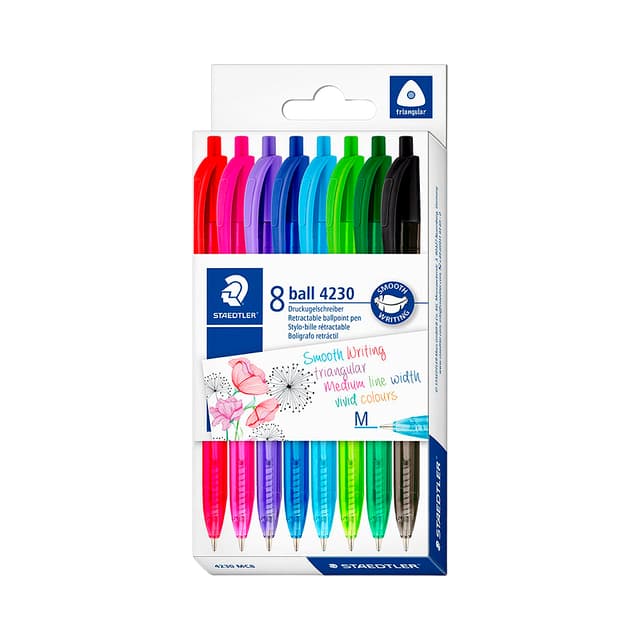 Caneta Esferográfica Retrátil Staedtler Ball 4230 Mc8 8 Unidades