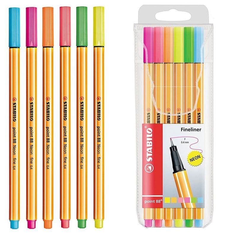 Caneta Fineliner Stabilo Point 88 0.4 Mm 88/6-1 (6 Cores)