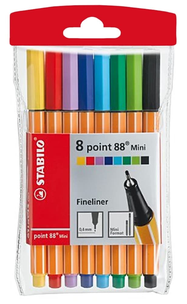 Caneta Fineliner Stabilo Mini Point 88 0.4 Mm - (8 Cores)