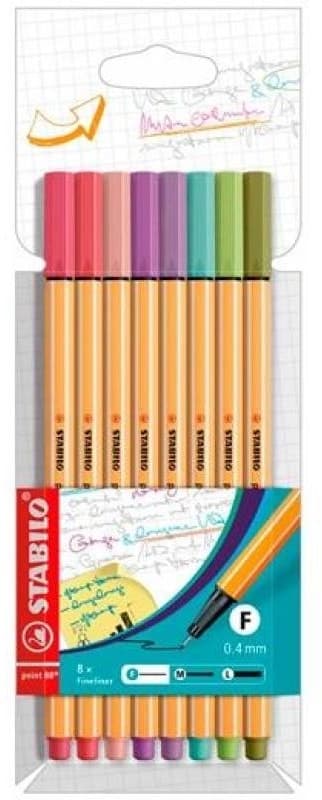Caneta Fineliner Stabilo Point 88 0.4Mm 8 Cores