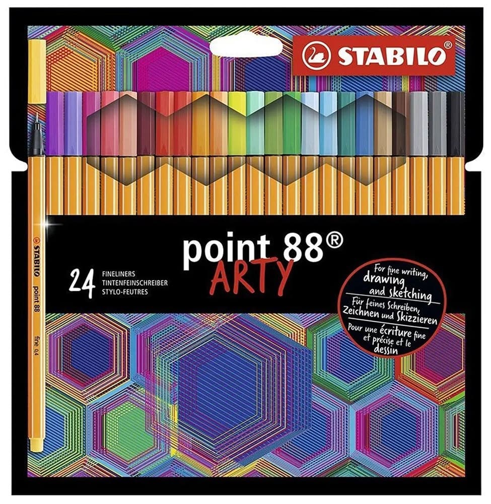 Caneta Fineliner Stabilo Point 88 0.4Mm Arty 8824-1-20 (24 Cores)