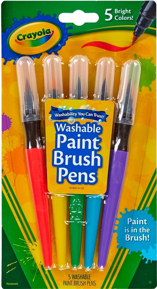 Caneta Pincel Crayola Washable Paint Brush Pens 5 Unidades