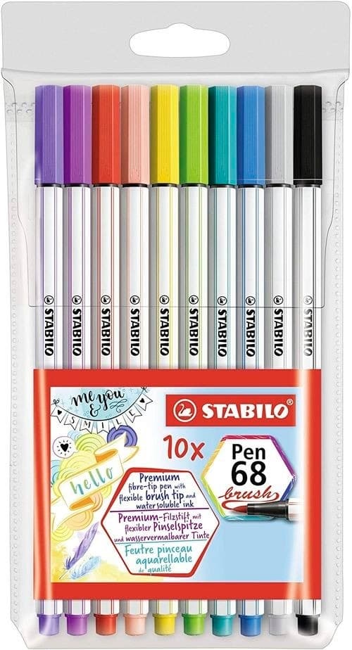 Caneta Brush Stabilo Pen 68 (10 Cores)