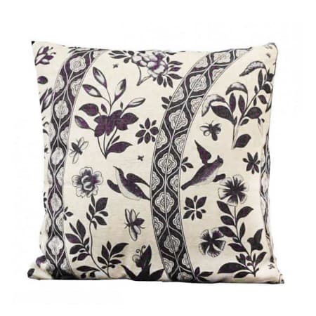 Capa de Almofada Estampa de Flor Amp P Ssaro Azul