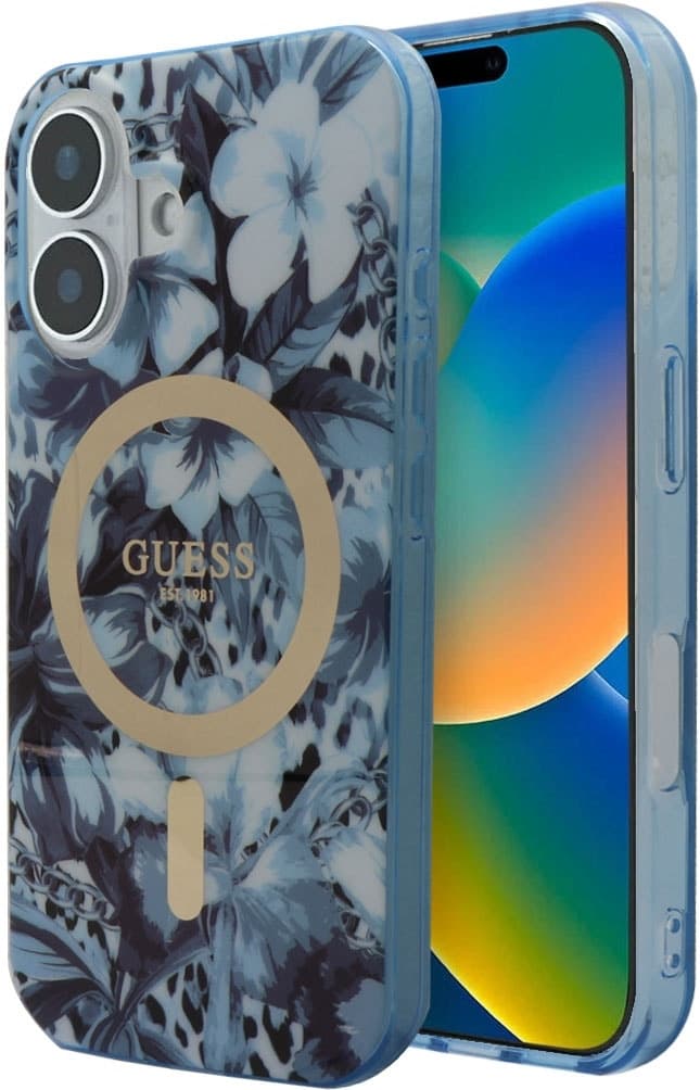 Capa Guess para iPhone 16 GUHMP16SHJFCWB - Azul
