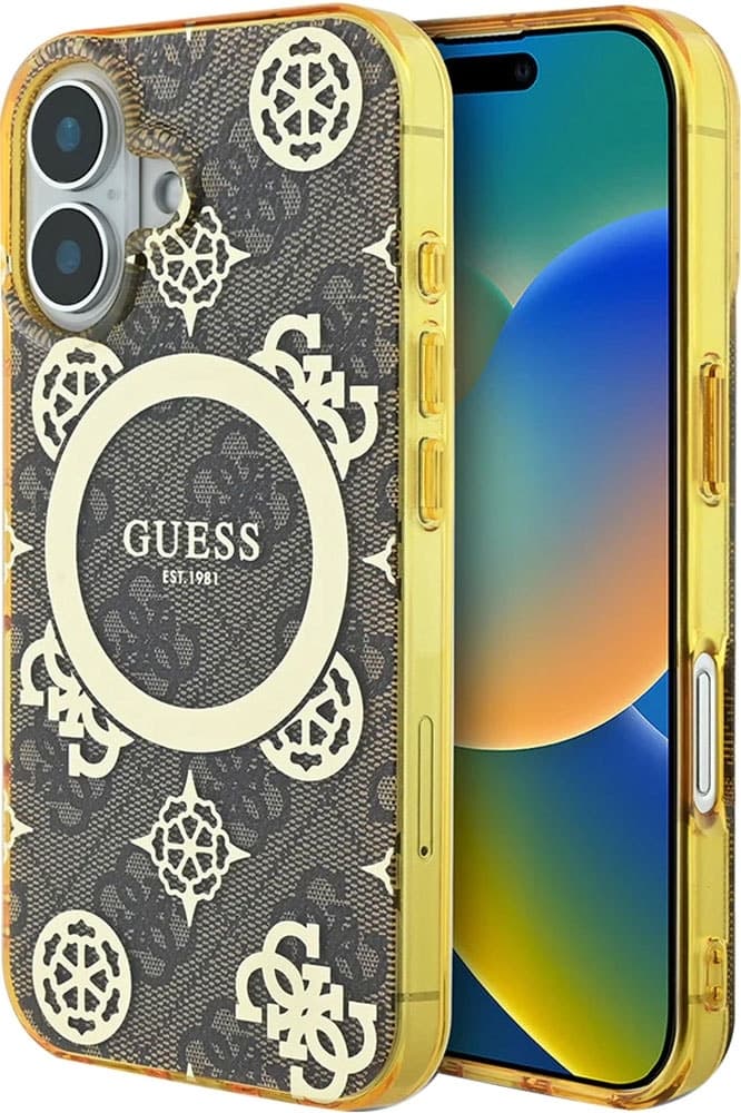 Capa Guess para iPhone 16 Plus GUHMP16MH4PYEEW - Marrom/Dourado