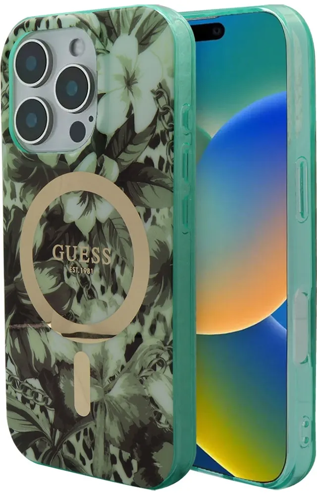 Capa Guess para iPhone 16 Pro GUHMP16LHJFCWA Verde