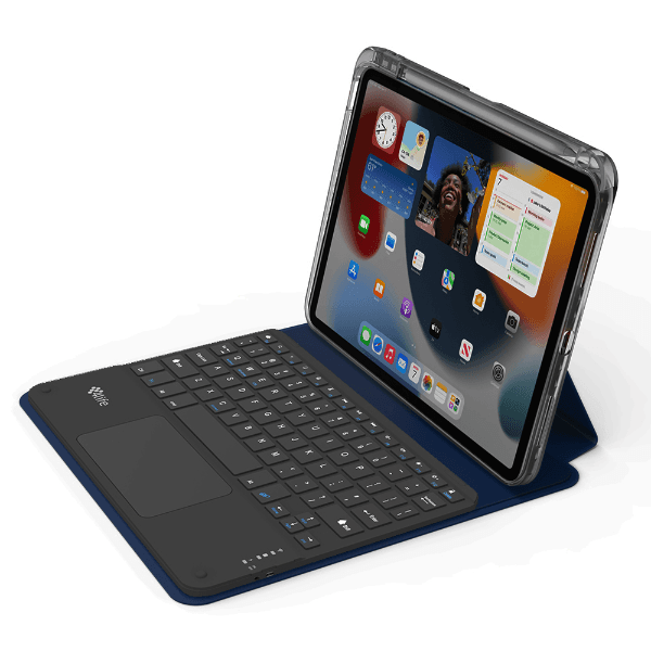 Capa Magnética 4Life para iPad Pro 11 360º com Teclado Wireless e Porta Pencil - Azul Marinho