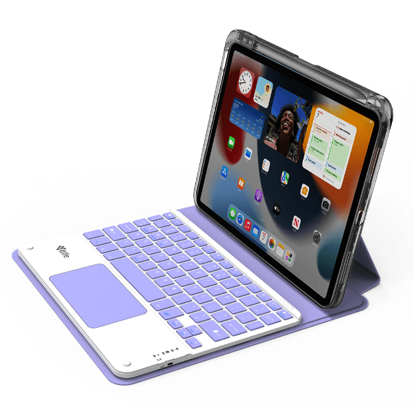Capa Magnética 4Life para iPad Pro 11 360º com Teclado Wireless e Porta Pencil - Roxo Escuro
