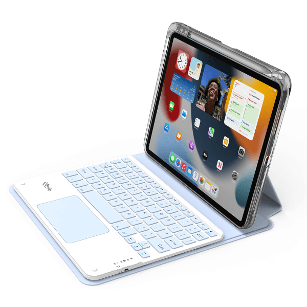 Capa Magnética 4Life para iPad Pro 11 360º com Teclado Wireless e Porta Pencil - Sky Blue