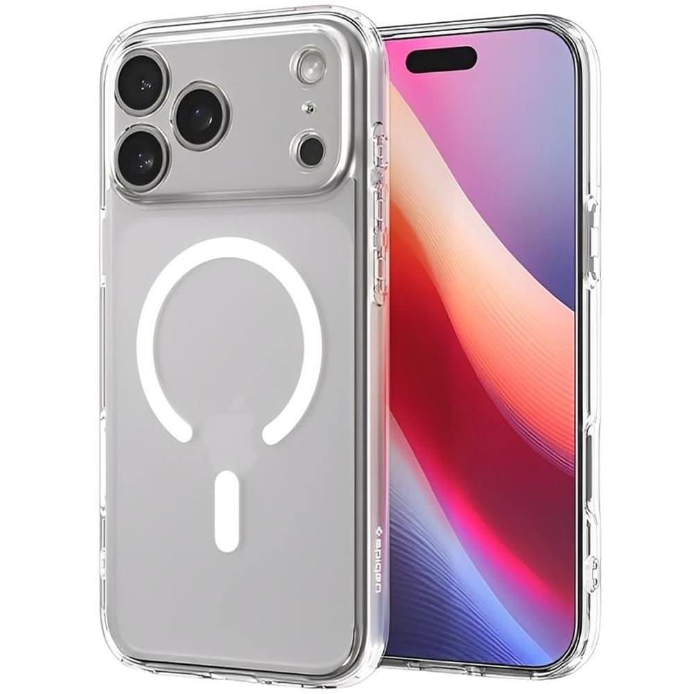 Capa Spigen Crystal Hybrid MagFit para iPhone 17 Pro - Branco Transparente