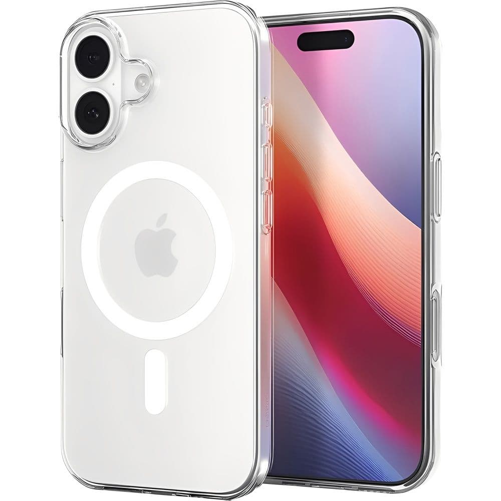 Capa Spigen Crystal Hybrid MagFit para iPhone 17 Branco Transparente