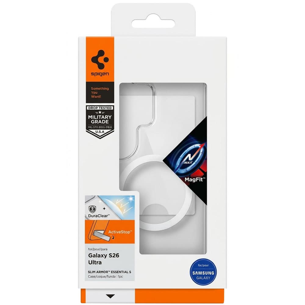 Capa Spigen Galaxy S26 Ultra Slim Armor Essential S MagFit Acs10693 - Branco Transparente