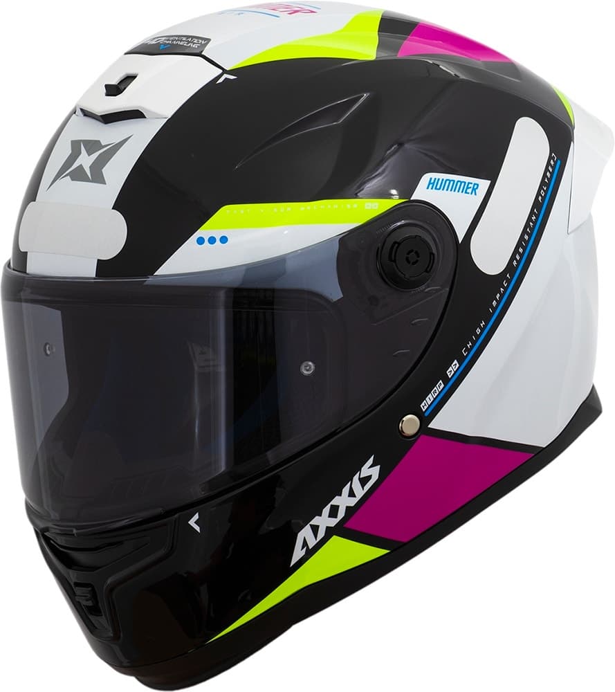 Capacete para Moto Axxis Hummer B Mir e8 - Tamanho M (57-58) - Preto Brilhante